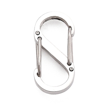 304 Stainless Steel Push Gate Snap Key Clasps, Manual Polishing, Stainless Steel Color, 15x7x4mm, Inner Diameter: 5x6.5mm
