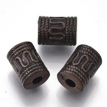 CCB Plastic Beads, Column, Red Copper, 13x10mm, Hole: 3.5mm, about 450pcs/500g