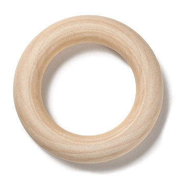 Unfinished Wood Linking Rings, Macrame Wooden Rings, Round, BurlyWood, 58x10mm, Inner Diameter: 40mm