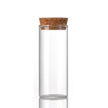 Column Glass Jar Glass Bottles, with Wooden Cork, Wishing Bottle, Bead Containers, Clear, 3.7x7cm, Capacity: 50ml(1.69fl. oz)