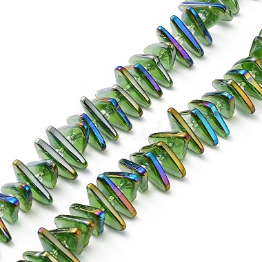 Green Triangle Glass Beads