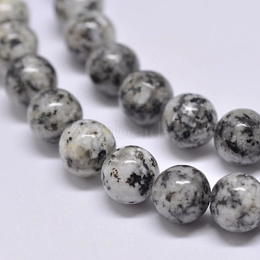 8mm Gray Round Sesame Jasper Beads