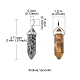 5Pcs 5 Styles Natural Mixed Gemstone Double Terminated Pointed Pendants(G-YW0001-45)-3