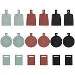 6 Bags 3 Styles Wood Plate Display Decorations, Dollhouse Micro Landscape Decoration Accessories, Mixed Color, Mixed Shapes, 28.5~43x20~31.5x2.3mm, Hole: 2~12.5mm, 3pcs/bag, 2bags/style(DJEW-FG0001-46)
