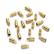 Brass Cord Ends, Nickel Free, Golden, 9x3.5mm, Hole: 1.5mm, 3mm inner diameter(X-EC038-NFG)