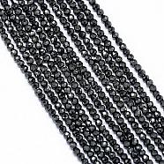 Non-magnetic Synthetic Hematite Bead Strands, Faceted, Round, 2mm, Hole: 0.5mm, about 170~180pcs/strand, 12.9 inch~13.3 inch(330~340mm)(G-G914-2mm-33)
