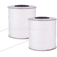 Polyester Ribbon, White, 1mm, 109.36yards/roll(100m/roll)(SRIB-PH0001-11)