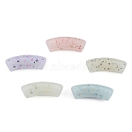 Marbled Stone Style Opaque Acrylic Beads, Curved Tube, Mixed Color, 35x11~11.5mm, Hole: 3.5mm(X-OACR-G009-04B)