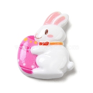 Easter Cartoon Opaque Resin Cabochons, Rabbit, 27.5x22x7mm(RESI-Q223-01F)