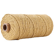 Cotton String Threads for Crafts Knitting Making, Wheat, 3mm, about 109.36 Yards(100m)/Roll(KNIT-PW0001-01-39)