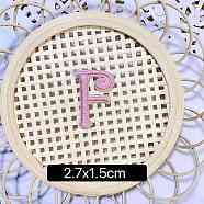 Computerized Embroidery Cloth Self Adhesive Patches, Stick on Patch, Costume Accessories, Letter, Pink, F:27x15mm(FIND-TAC0002-01F)