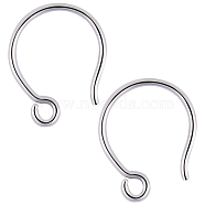 5 Pair 925 Sterling Silver Earring Hooks, Ear Wire, with Horizontal Loops, Platinum, 12.3mm, Hole: 1mm, Pin: 0.8mm(STER-BBC0002-01)