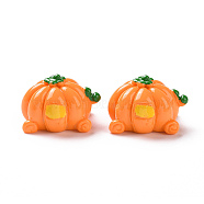 Autumn Opaque Resin Pumpkin Cabochons, Pumpkin Carriage, Dark Orange, 21.5x33.5x27mm(RESI-D063-12)