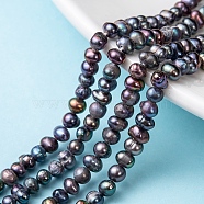 Natural Cultured Freshwater Pearl Beads Pearl Beads Strands, Dyed, Potatol, Dark Slate Gray, 4~6x4~5mm, Hole: 0.6~0.7mm, about 68pcs/strand, 13.39 inch~13.78 inch(34~35cm)(PEAR-R012-04)