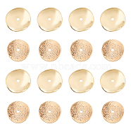 AHADERMAKER 40Pcs 2 Styles Brass Spacer Beads, Curved Flat Round, Nickel Free, Real 18K Gold Plated, 11~12x11~12x1~2mm, Hole: 1~1.2mm, 20pcs/style(KK-GA0001-28)