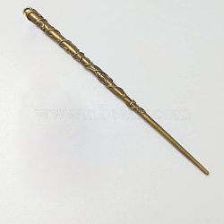 Tibetan Style Alloy Hair Stick Findings, Cadmium Free & Nickel Free & Lead Free, Antique Bronze, 127x6.5mm(X-TIBE-R310-35AB-NR)
