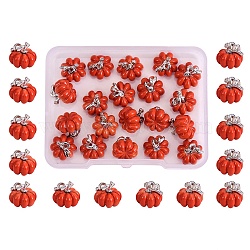 30 Pieces Pumpkin Charms Pendants Thanksgiving Pumpkin Charms Alloy Enamel Charm for Jewelry Necklace Bracelet Earring Making Crafts, Orange, 10x12mm, Hole: 1.5mm(JX294A)