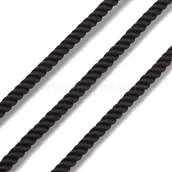 Round Polyester Cord, Twisted Cord, for Moving, Camping, Outdoor Adventure, Mountain Climbing, Gardening, Black, 3mm(NWIR-A010-01-07)