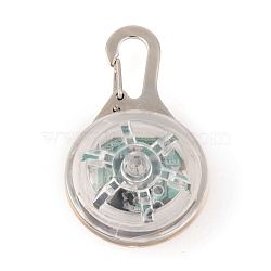 Plastic & Iron LED Collar Light, Carabiner Clip Dog Light, Pet Supplies, Half Round, Built-in Battery, Clear, 53mm, Pendant: 32.5x22mm, Hole: 15.5x6mm(AJEW-P080-02)
