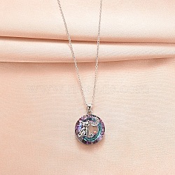 Alloy Pendant Necklaces, Cat with Moon, Platinum, 19.69 inch(50cm)(PW-WGBDB2F-01)