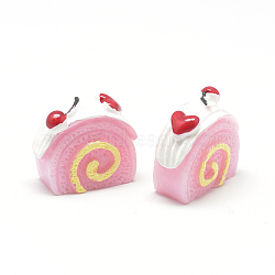 Resin Cabochons, Cake, Pink, 16x9x16mm(CRES-T004-20C)