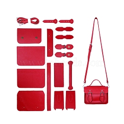 DIY Crossbody Bags Set, Including PU Leather Bag Materials, Red, 145x185x65mm(PW-WGF011A-11)