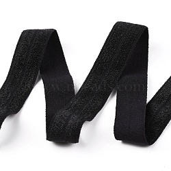 Plain Elastic Band, Webbing Garment Sewing Accessories, Black, 5/8 inch(15mm), about 50yards/roll(NWIR-O010-04F)