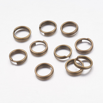 Iron Split Rings, Double Loops Jump Rings, Cadmium Free & Nickel Free & Lead Free, Antique Bronze, 6x1.4mm, about 5.3mm inner diameter, about 9500pcs/1000g