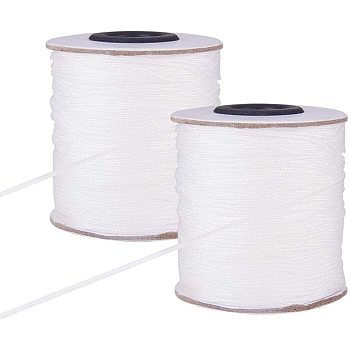 Polyester Ribbon, White, 1mm, 109.36yards/roll(100m/roll)