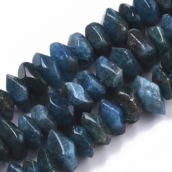Natural Apatite Beads Strands, Nuggets, Faceted, 9.5~11x6~7mm, Hole: 1.2mm, about 30~32pcs/strand, 7.48 inch(19cm)