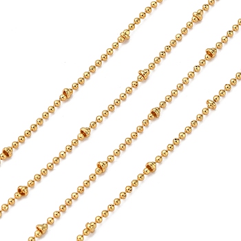 Brass Ball Chains, Soldered, Lead Free & Nickel Free & Cadmium Free, Real 18K Gold Plated, 1.5mm and 2.5mm