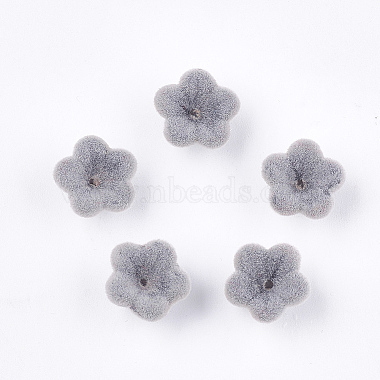 12mm LightGrey Flower Acrylic Bead Caps