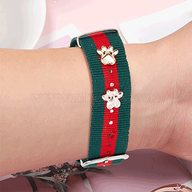 Pandahall Elite 8 pcs 4 couleurs alliage griffe de chat imprimé clous de bracelet de montre(MOBA-PH0001-11)-7