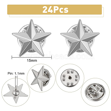 superfindings 24 broche en alliage pentagramme pièces(JEWB-FH0001-25P)-2