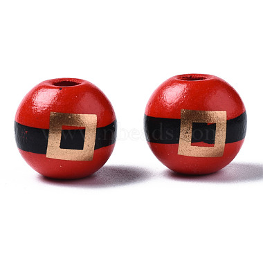 Painted Natural Wood European Beads(WOOD-S057-035)-2