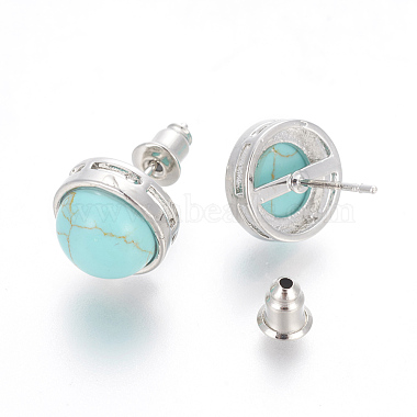 Synthetic Turquoise Stud Earrings(EJEW-F162-H06)-3