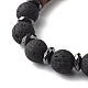 Natural Coconut Rondelle Beads Stretch Bracelets Set for Men Women(BJEW-JB06771)-8