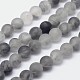 Frosted Natural Cloudy Quartz Round Beads Strands(G-F255-02-6mm)-1