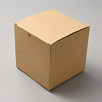 Kraft Paper Gift Packaging Boxes, Foldable Storage Boxes for Gift, Square, BurlyWood, 12x12x12cm(CON-WH0089-70A-01)