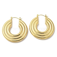 Ion Plating(IP) 304 Stainless Steel Hoop Earrings, Donut, Real 18K Gold Plated, 42x6x40mm(EJEW-K269-10G)