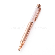 Ballpoint Pens, with Natural Rose Quartz Chip Beads, 14.1x1.3x0.95cm(AJEW-PE0001-02)