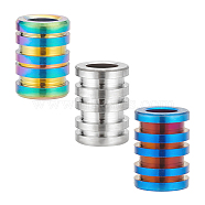 3Pcs 3 Style Titanium Alloy European Beads, Large Hole Beads, Grooved Beads, Column, Mixed Color, 14x10mm, Hole: 5.8~6mm, 1pc/style(FIND-UN0002-91)