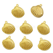 Vacuum Plating 201 Stainless Steel Pendants, Shell, Golden, 19x19x7mm, Hole: 1.2mm(STAS-Q243-LM220)