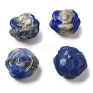 Natural Lapis Lazuli Carved Beads, Flower, 17x17.5~19x10.5~12mm, Hole: 0.8mm(G-P550-05D)