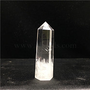 Point Tower Natural Quartz Crystal Home Display Decoration, Healing Stone Wands, for Reiki Chakra Meditation Therapy Decos, Hexagon Prism, 80~90mm(PW23030647367)