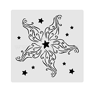 Plastic Drawing Painting Stencils Templates, for Painting on Scrapbook Fabric Tiles Floor Furniture Wood, Square, Starfish Pattern, 300x300mm(DIY-WH0172-009)