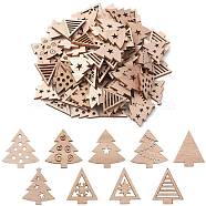 100Pcs Christmas Tree Unfinished Wooden Ornaments, Christmas Hanging Decorations, for Party Gift Home Decoration, BurlyWood, 3cm(WOCR-CJ0001-01)