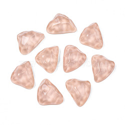 Transparent Resin Cabochons, with Bumpy Top, Water Ripple, Triangle, Sandy Brown, 17.5x23.5~24x8.5mm(CRES-N031-002F)