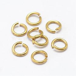 Brass Open Jump Rings, Nickel Free, Raw(Unplated), 17 Gauge, 8x1.2mm, Inner Diameter: 5.5mm(KK-P096-08-D)