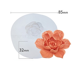 Food Grade Three Trust Flower DIY Candle Silicone Molds, for Candle Making, White, 8.5x3.2cm(PW-WG38162-19)